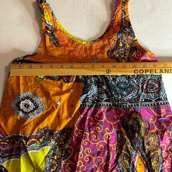 Uproar Lace Inset Colorful Cotton Boho Tank Top Girls Large 14/16 - Picture 5 of 5